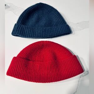Men's Knit Beanies - Red and Navy